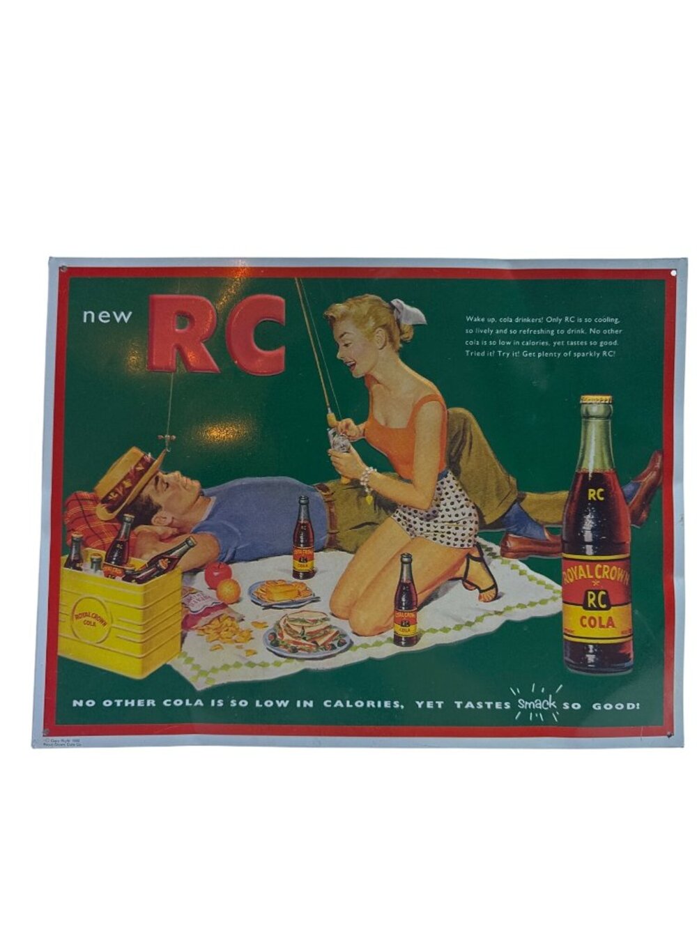RC Cola Vintage Style Metal Tin Sign Retro Picnic Scene Wall Art